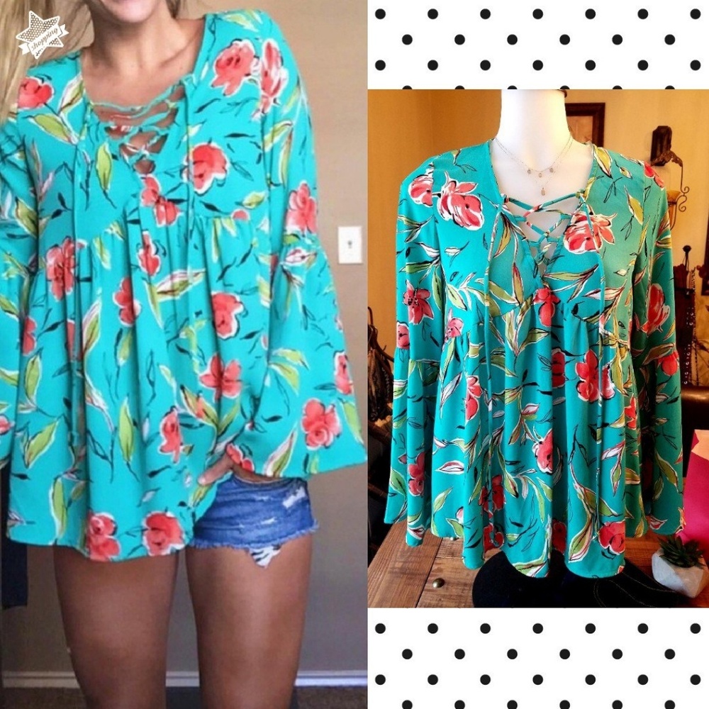 Boho floral blouse